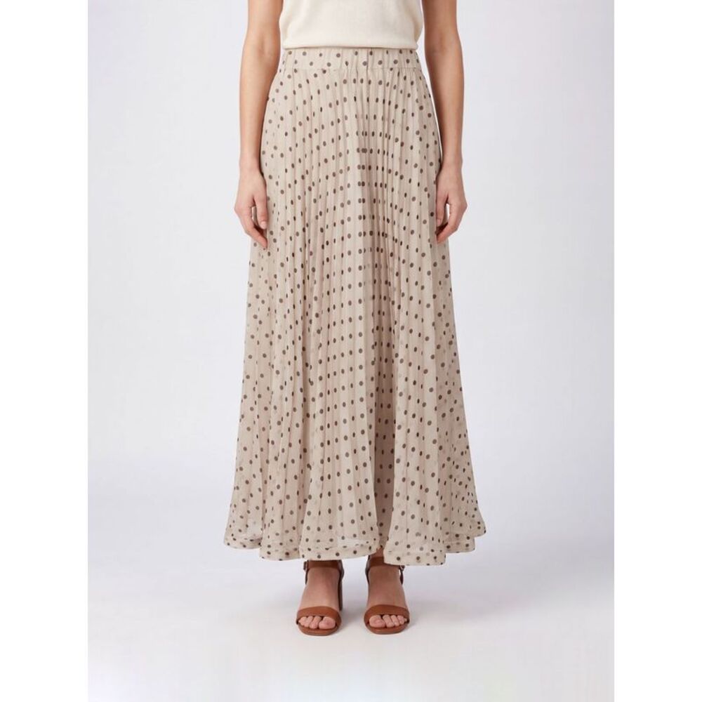 Parosh Women Polka-Dot Long Skirt P.A.R.O.S.H. In Pleated Silk With High Waist